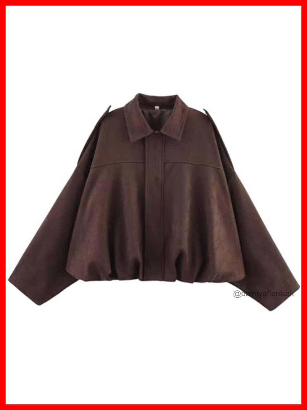 Faux Suede Bomber Jacket Oversized Casual Lapel Pilot Coat Women's